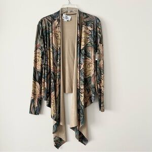 Viviana Gabeiras Suede Draped Cardigan Sweater